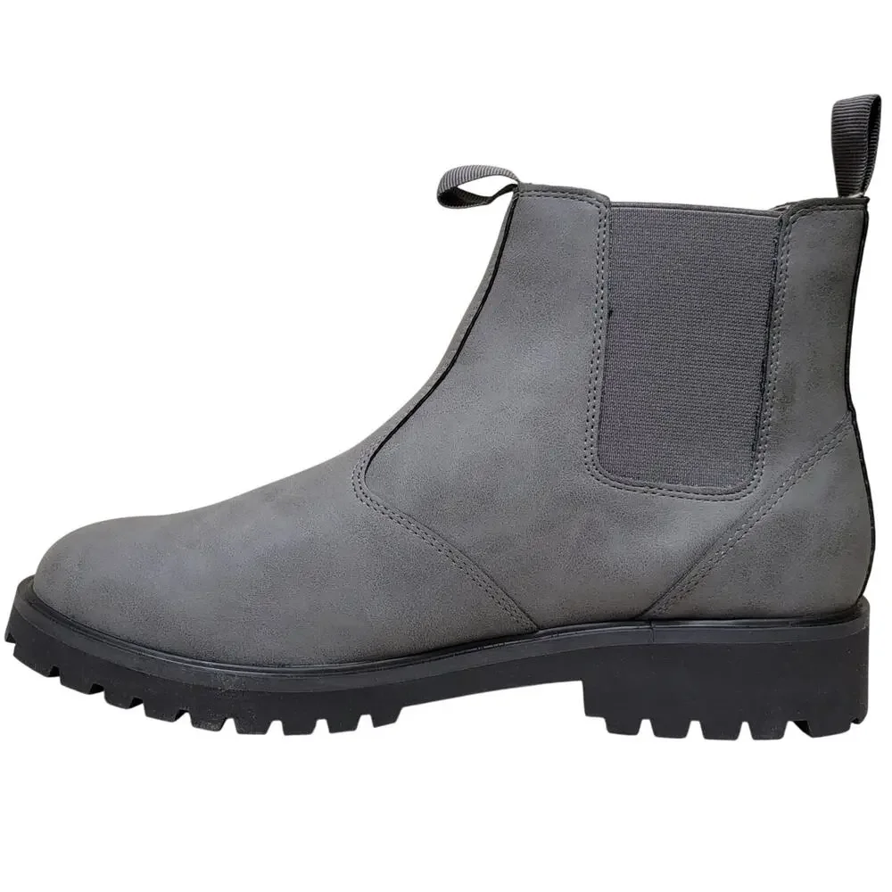 JBU Men Chelsea Ankle Boots Kai Water Resistant Size US 11M Grey Faux Leather